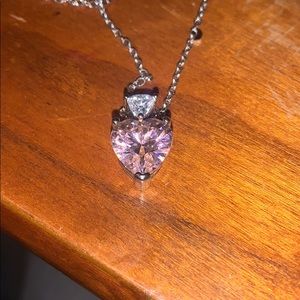 Double heart pendant necklace